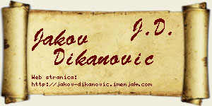 Jakov Dikanović vizit kartica